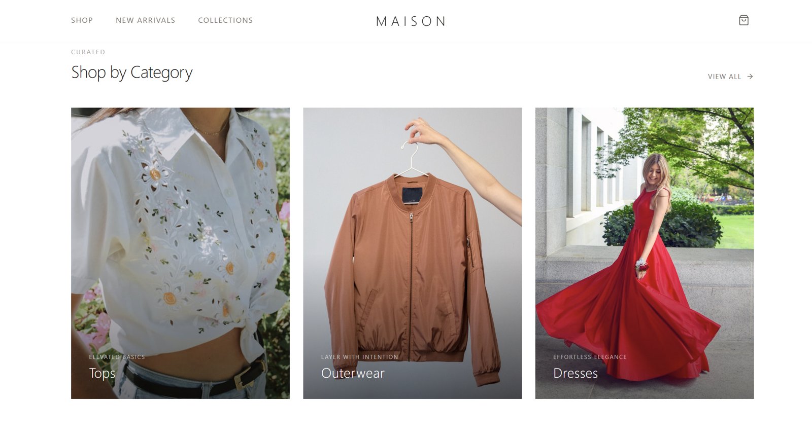 Maison shop by category section