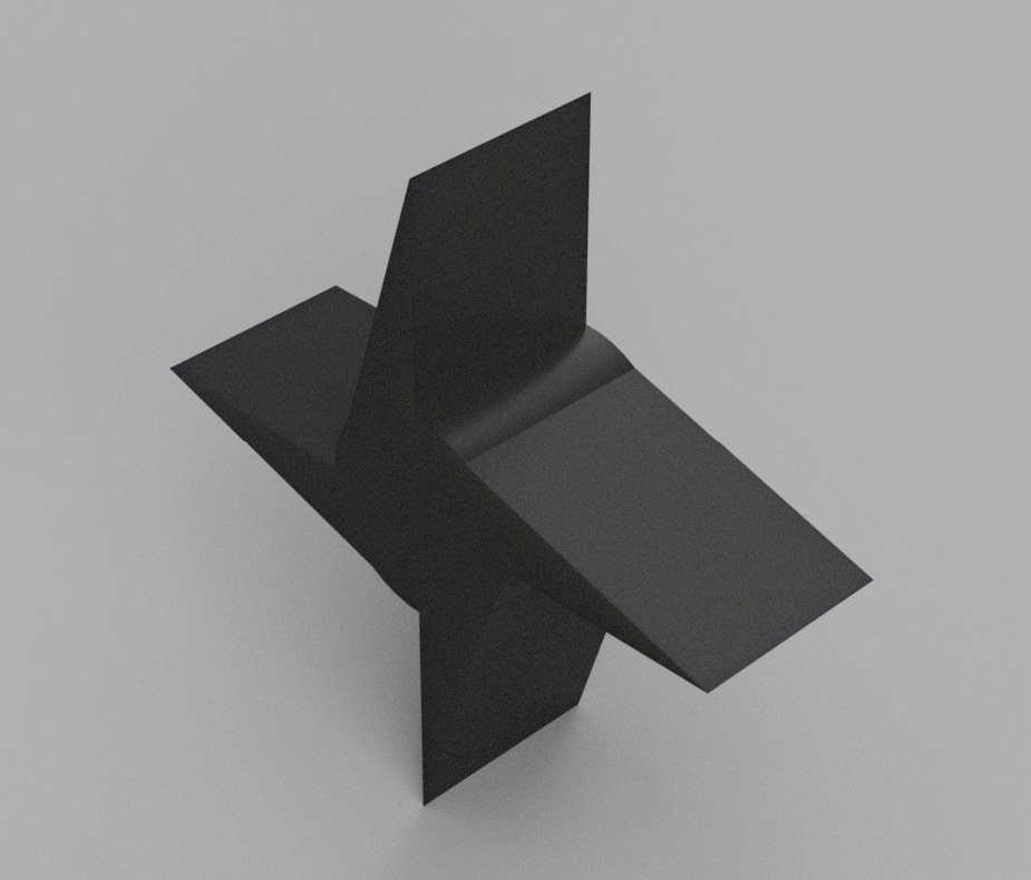 Render of the four-fin blade part